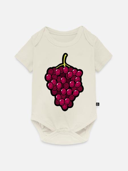 Smiley Grapes - Baby Premium Kurzarmbody - Naturweiß