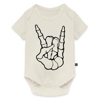 Metalhand / Pommesgabel / Metal - Baby Premium Kurzarmbody - Naturweiß - Vorne