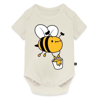 Honig Eimer Biene - Baby Premium Kurzarmbody - Naturweiß - Vorne