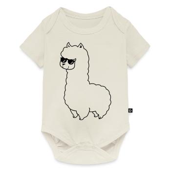 cool_lama_01 - Baby Premium Kurzarmbody - Naturweiß - Vorne