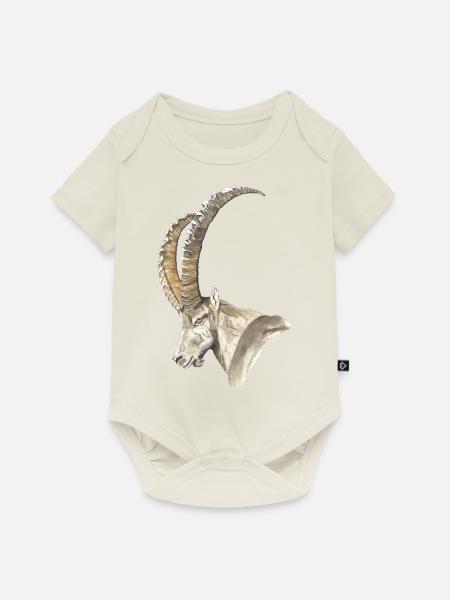 Steinbock solo - Baby Premium Kurzarmbody - Naturweiß