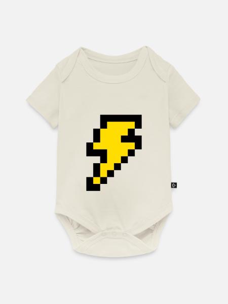 Pixel Lightning - Baby Premium Kurzarmbody - Naturweiß