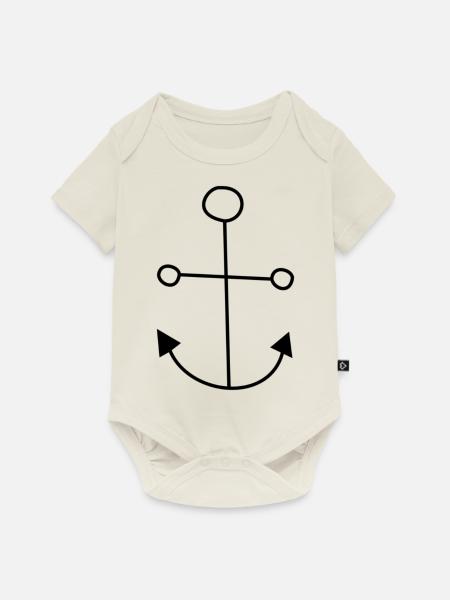 Anker - Baby Premium Kurzarmbody - Naturweiß