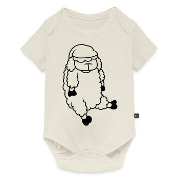 Sleeping Sheep Sleeping Cap - Baby Premium short-sleeve bodysuit - off white - Front