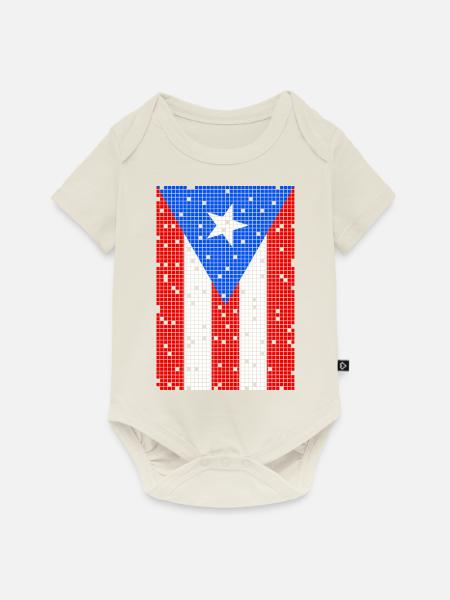 8bit Puerto Rico - Baby Premium Kurzarmbody - Naturweiß