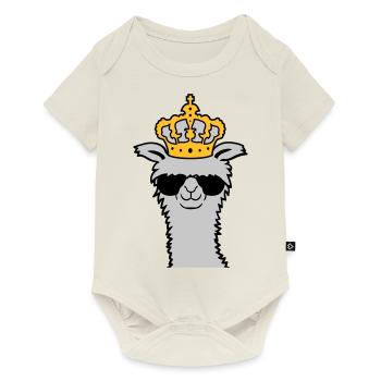 King Llama sunglasses cool - Baby Premium short-sleeve bodysuit - off white - Front