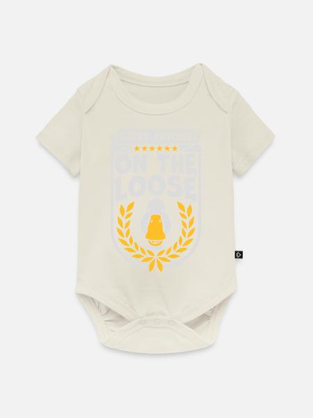 goose on the loose - Baby Premium Kurzarmbody - Naturweiß