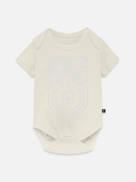 may spontaneously start singing - Baby Premium Kurzarmbody - Naturweiß