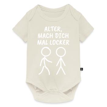 Strichmännchen - Spruch - locker machen - Ironie - Baby Premium Kurzarmbody - Naturweiß - Vorne