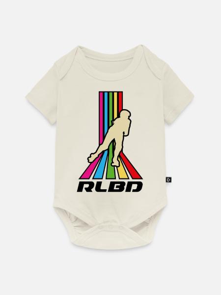 Rollerblade rainbow stripes - Baby Premium Kurzarmbody - Naturweiß