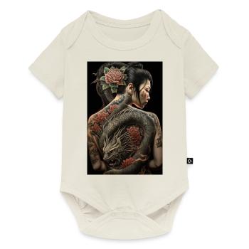 Geisha Yakuza Tattoo Japanese Dragon - Baby Premium short-sleeve bodysuit - off white - Front