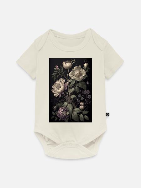 Blumen Gemälde Geschenk - Baby Premium Kurzarmbody - Naturweiß