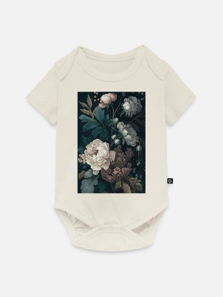Blumen Gemälde 1 - Baby Premium Kurzarmbody - Naturweiß
