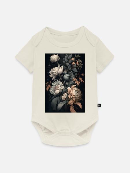 Blumen Gemälde Geschenk - Baby Premium Kurzarmbody - Naturweiß