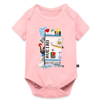 Billet d’avion - carte d’embarquement - carte d’embarquement - Aveiro - Body à manches courtes Premium Bébé - rose - Devant