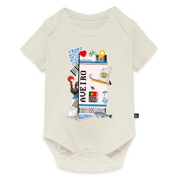 Plane ticket - boarding pass - boarding pass - Aveiro - Baby Premium short-sleeve bodysuit - off white - Front