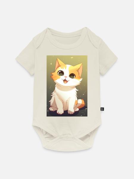 Lustige Katze - Baby Premium Kurzarmbody - Naturweiß