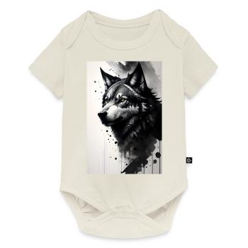 Wölfin - Baby Premium Kurzarmbody - Naturweiß - Vorne