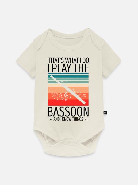 Fagott Blasinstrument Design für Fagottist - Baby Premium Kurzarmbody - Naturweiß
