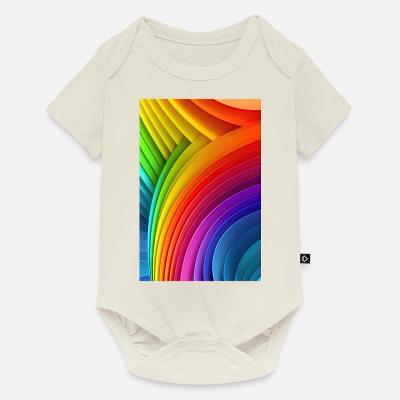 Rainbow Reverie: Impression colorée LGTBQ + Pattern Art - Body à manches courtes Premium Bébé - blanc cassé
