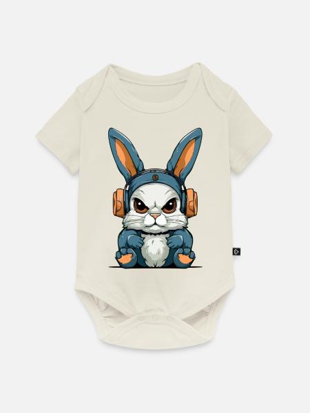 Grump das mürrische Kaninchen - Baby Premium Kurzarmbody - Naturweiß