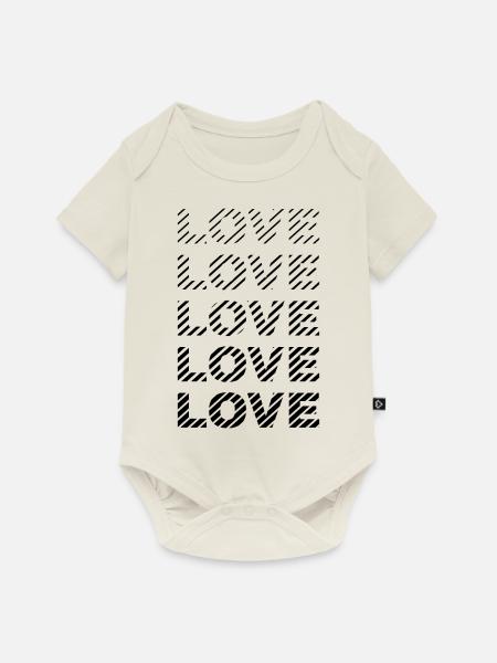 LOVE 02 - Baby Premium Kurzarmbody - Naturweiß