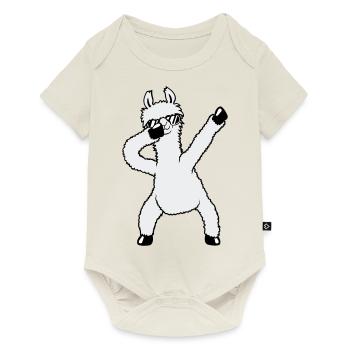 Drôle de Dabbing Dab Dance Llama Cool Lunettes de soleil - Body à manches courtes Premium Bébé - blanc cassé - Devant