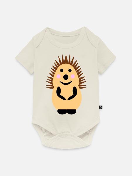 stehender Igel - Baby Premium Kurzarmbody - Naturweiß