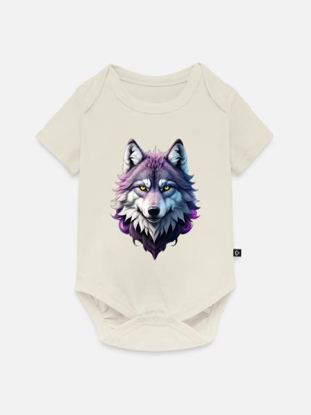 Wolf - Baby Premium Kurzarmbody - Naturweiß