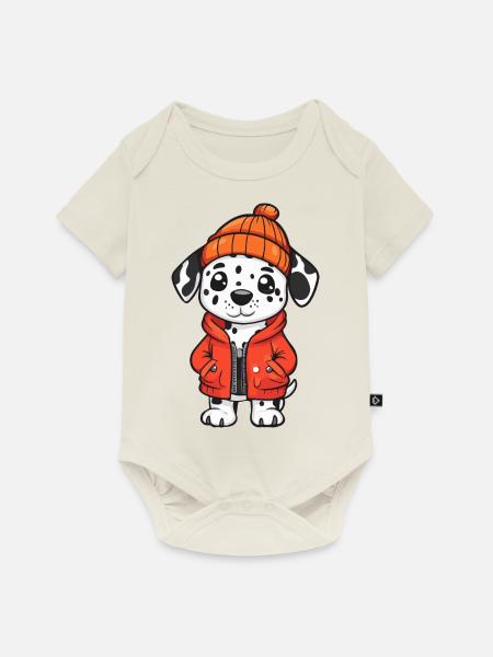 Dalmatiner Hund Stylisch - Baby Premium Kurzarmbody - Naturweiß