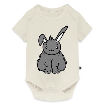 Gros Lapin Assis En Surpoids Gros Affamé Drôle - Body à manches courtes Premium Bébé - blanc cassé - Devant