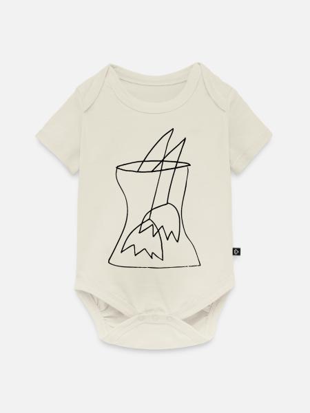 Sad Flowers - Baby Premium Kurzarmbody - Naturweiß
