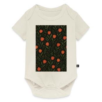 Motif Tulipe - Body à manches courtes Premium Bébé - blanc cassé - Devant