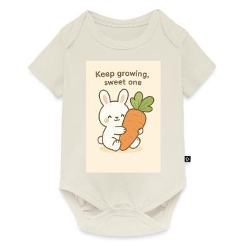 Kawaii Bunny Hugging Giant Carrot - Baby Premium short-sleeve bodysuit - off white - Front