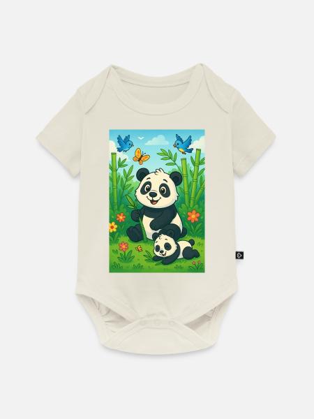 Bamboo Bär - Baby Premium Kurzarmbody - Naturweiß