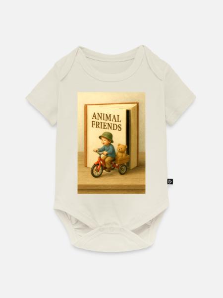 Buch - Kinderbuch - Baby Premium Kurzarmbody - Naturweiß