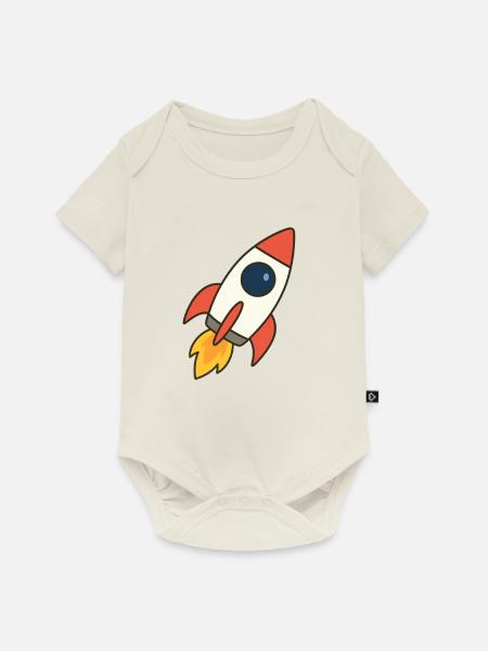 fliegende Rakete - Baby Premium Kurzarmbody - Naturweiß