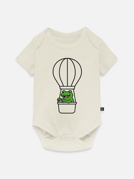 Frosch im Ballon - Baby Premium Kurzarmbody - Naturweiß