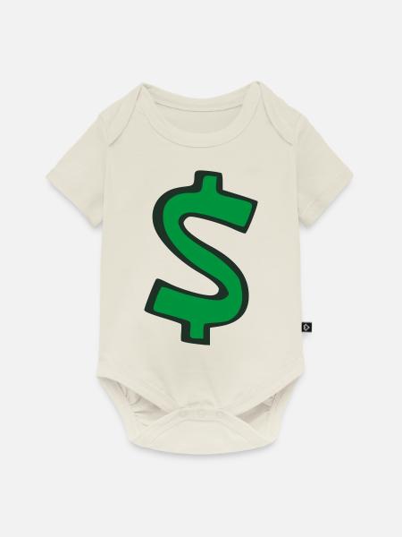 Dollar, $ - Baby Premium Kurzarmbody - Naturweiß