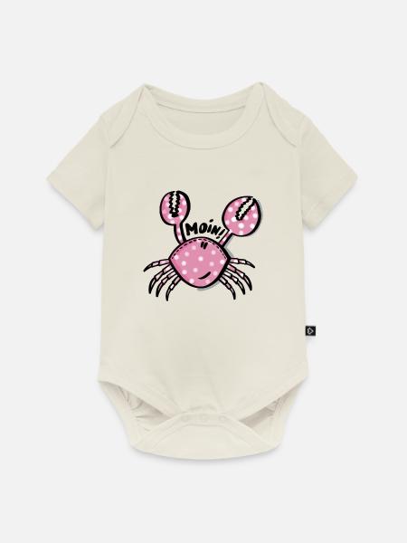 Rosa Krabbe Moin - Baby Premium Kurzarmbody - Naturweiß