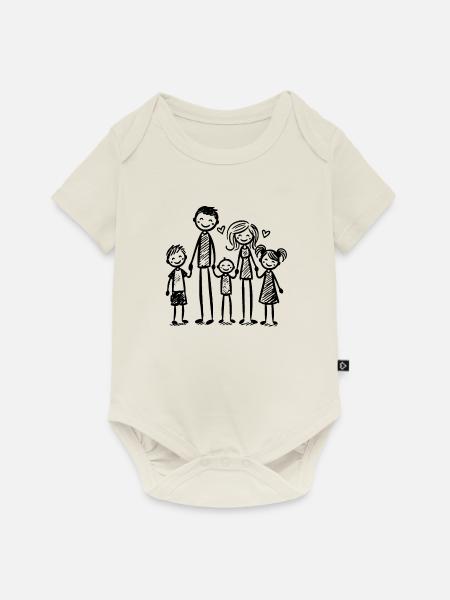 Family of Five - Baby Premium Kurzarmbody - Naturweiß