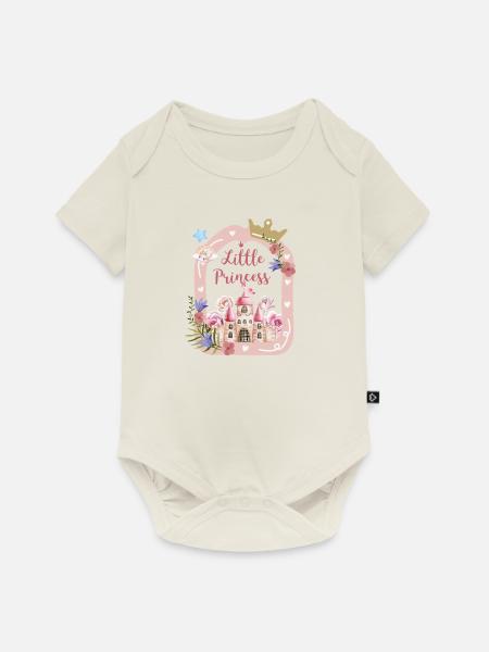 princesse castle and roses - Baby Premium Kurzarmbody - Naturweiß