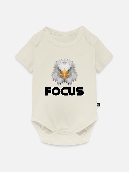 Focus Adler - Baby Premium Kurzarmbody - Naturweiß