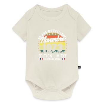 Vintage Cadeau Anniversaire 50 Ans Novembre 1973 - Body à manches courtes Premium Bébé - blanc cassé - Devant