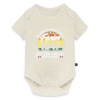 Vintage Cadeau Anniversaire 76 Ans Février 1947 - Body à manches courtes Premium Bébé - blanc cassé - Devant
