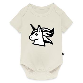 Süßes Einhorn im Comicstil - Baby Premium Kurzarmbody - Naturweiß - Vorne