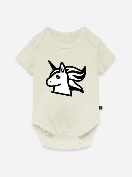 Süßes Einhorn im Comicstil - Baby Premium Kurzarmbody - Naturweiß