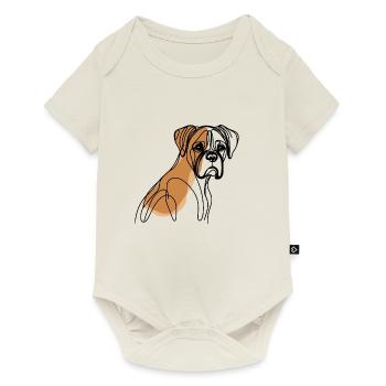 German Boxer Dog Line Black Design Line Art - Baby Premium short-sleeve bodysuit - off white - Front