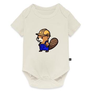 Beaver Bob Builder Blue Collar Craftsman Profession - Baby Premium short-sleeve bodysuit - off white - Front