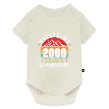 Millésime 2008, Cadeau D'anniversaire Vintage 2008 - Body à manches courtes Premium Bébé - blanc cassé - Devant